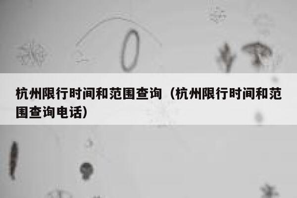 杭州限行时间和范围查询（杭州限行时间和范围查询电话） 第1张