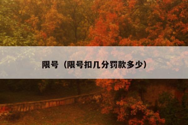 限号（限号扣几分罚款多少） 第1张