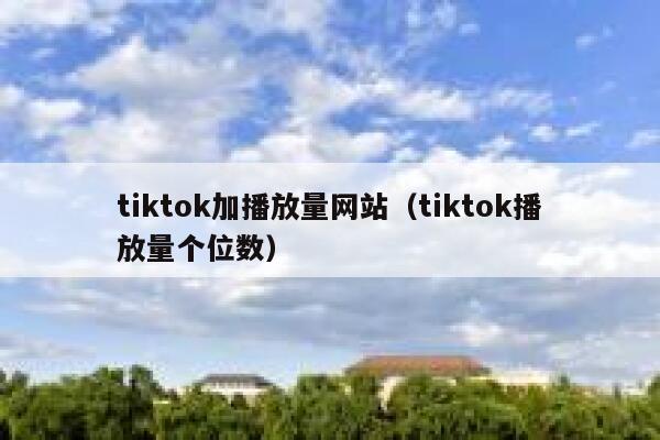tiktok加播放量网站（tiktok播放量个位数） 第1张